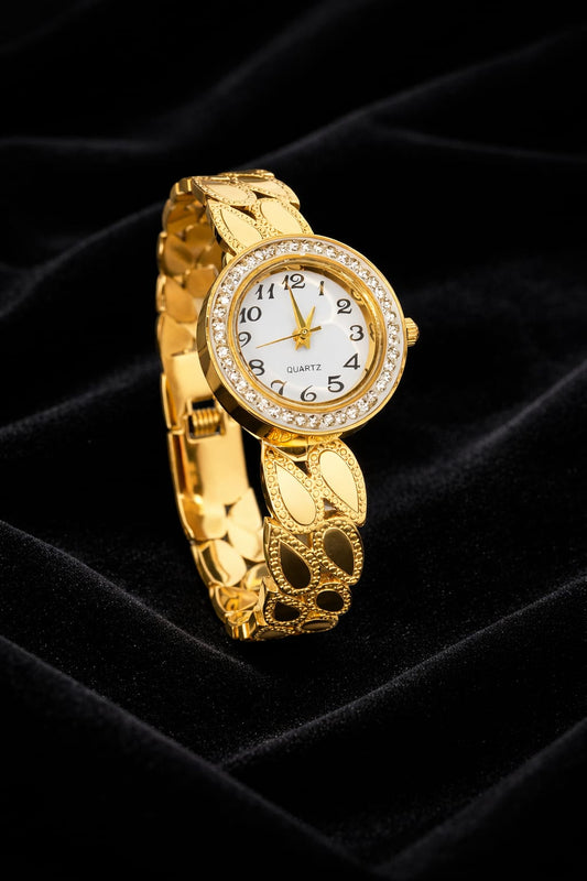 Luxe Petal Gold Anti-Tarnish Adjustable Watch Bracelet