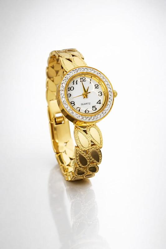 Luxe Petal Gold Anti-Tarnish Adjustable Watch Bracelet