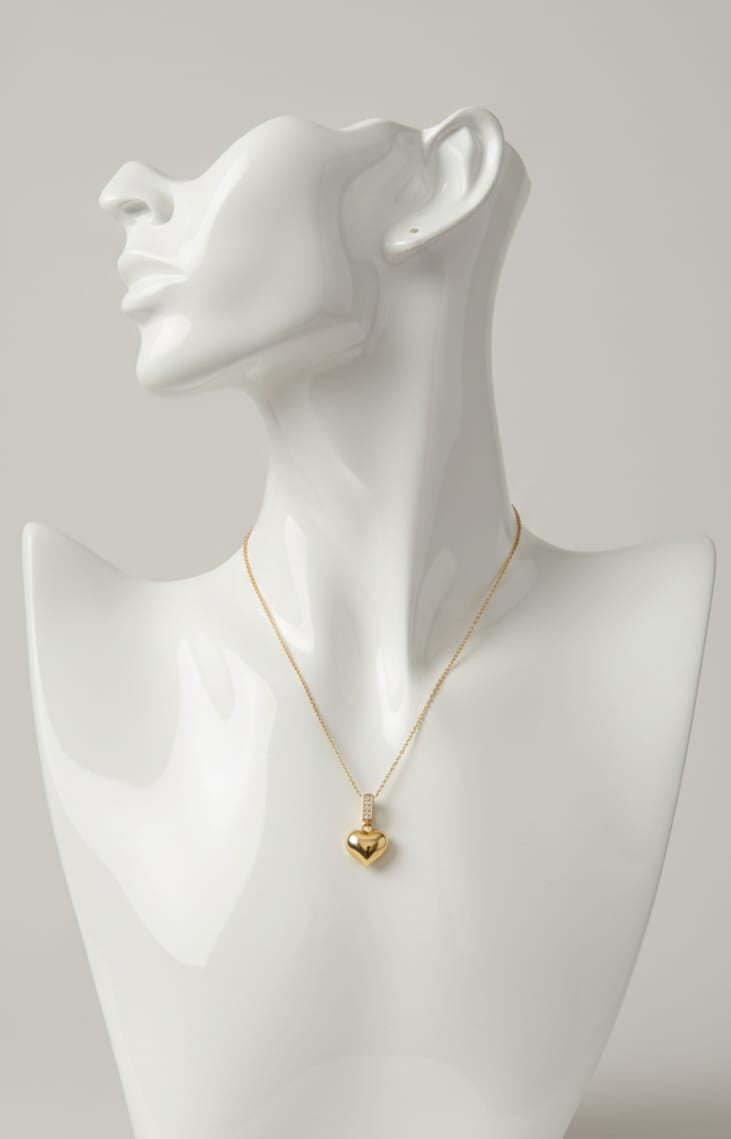 Golden Heart Pendant Necklace