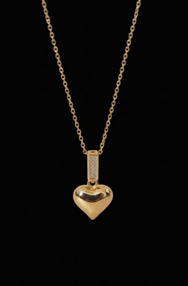 Golden Heart Pendant Necklace