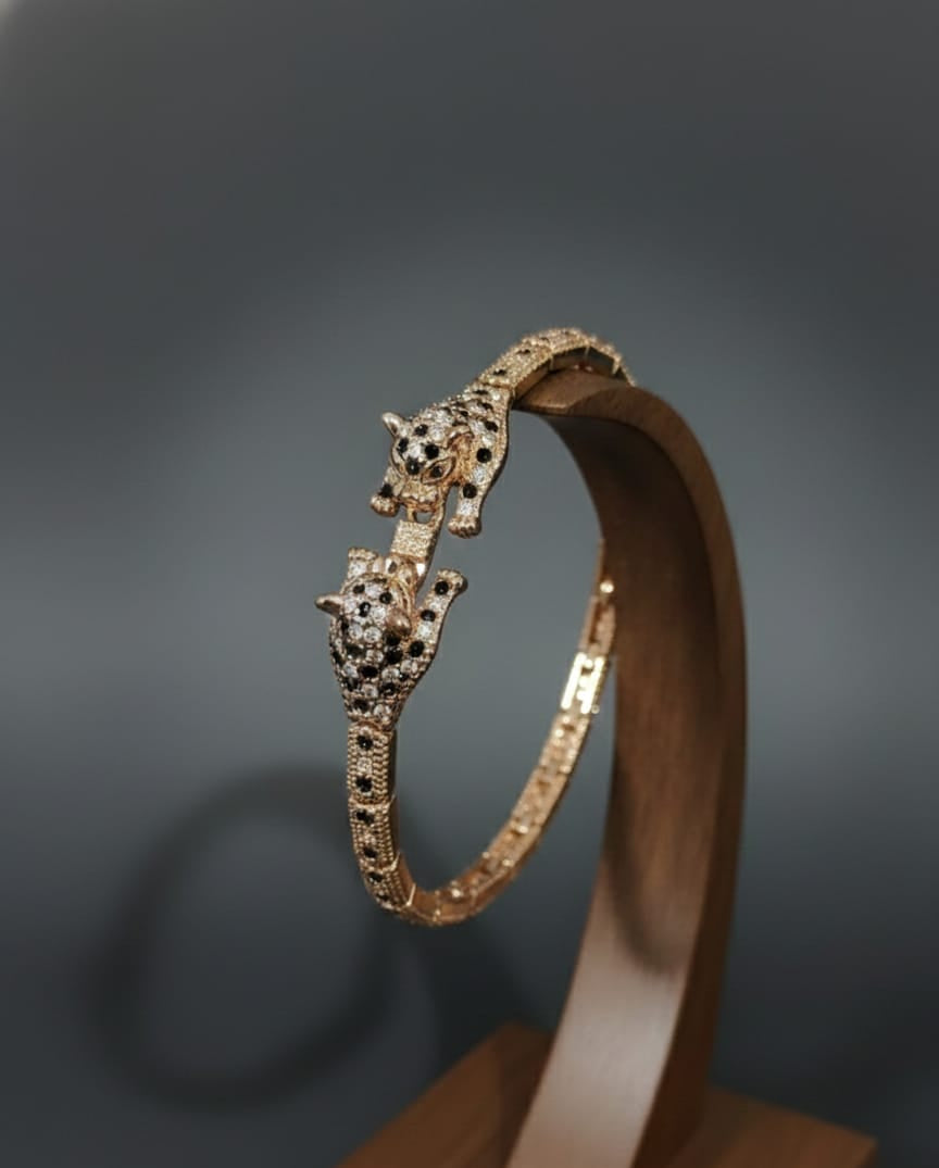 Luxury Gold-Tone Panther Cuff Bracelet