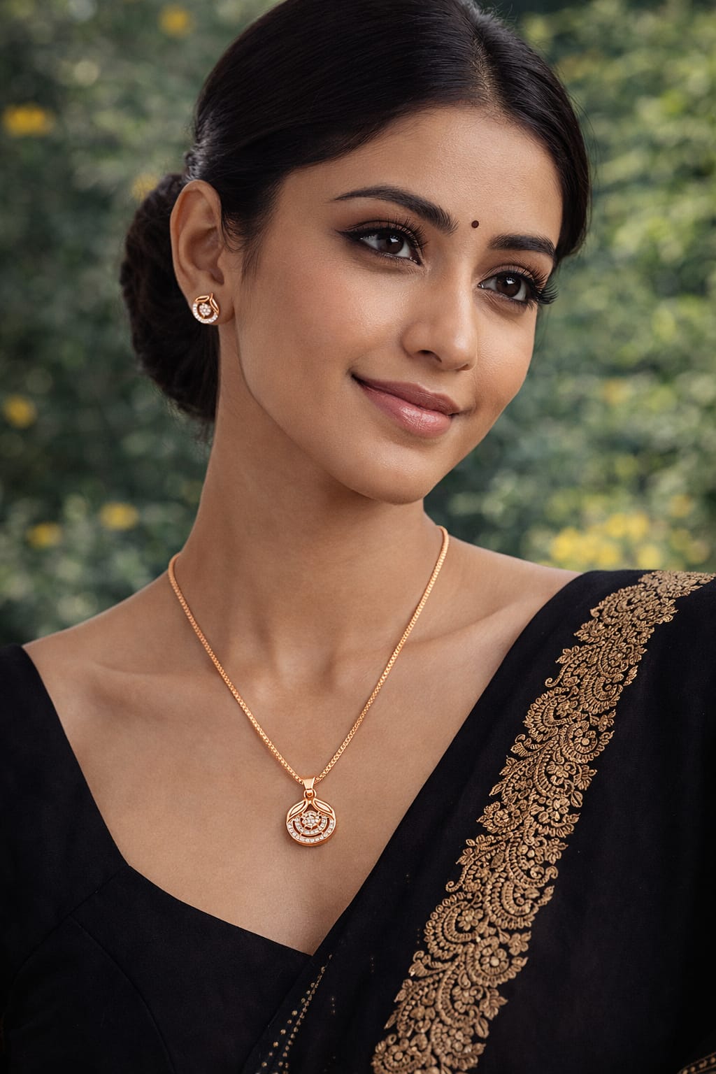 Gold Plated CZ Minimal Mangalsutra & Stud Earrings Set for Women
