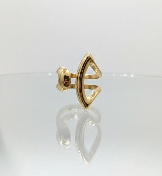 Anti Tarnish Gold Geometric Open Ring for Women