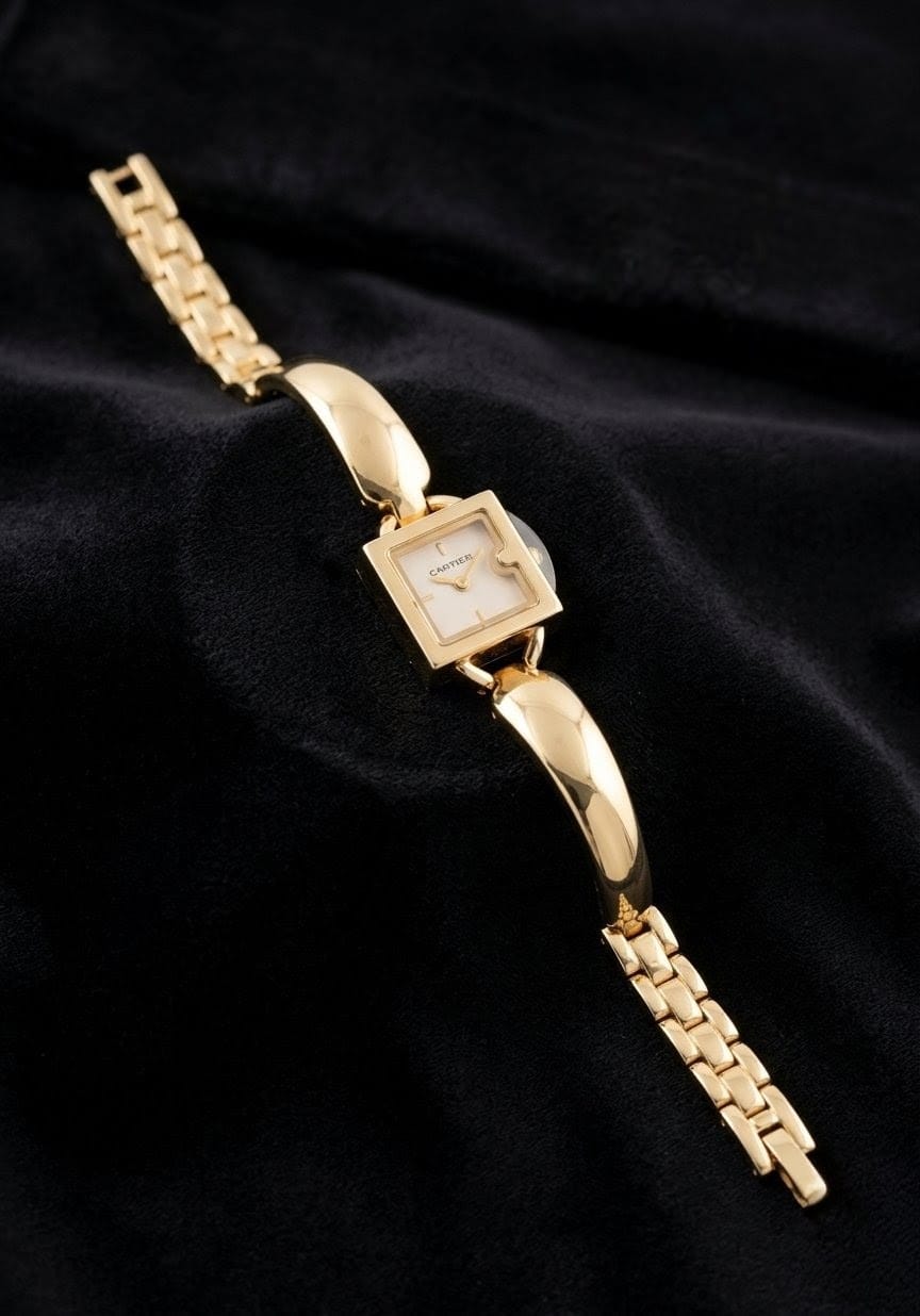 Minimalist Gold Bracelet Watch – Anti Tarnish Square Dial Jewellery Watch for Women