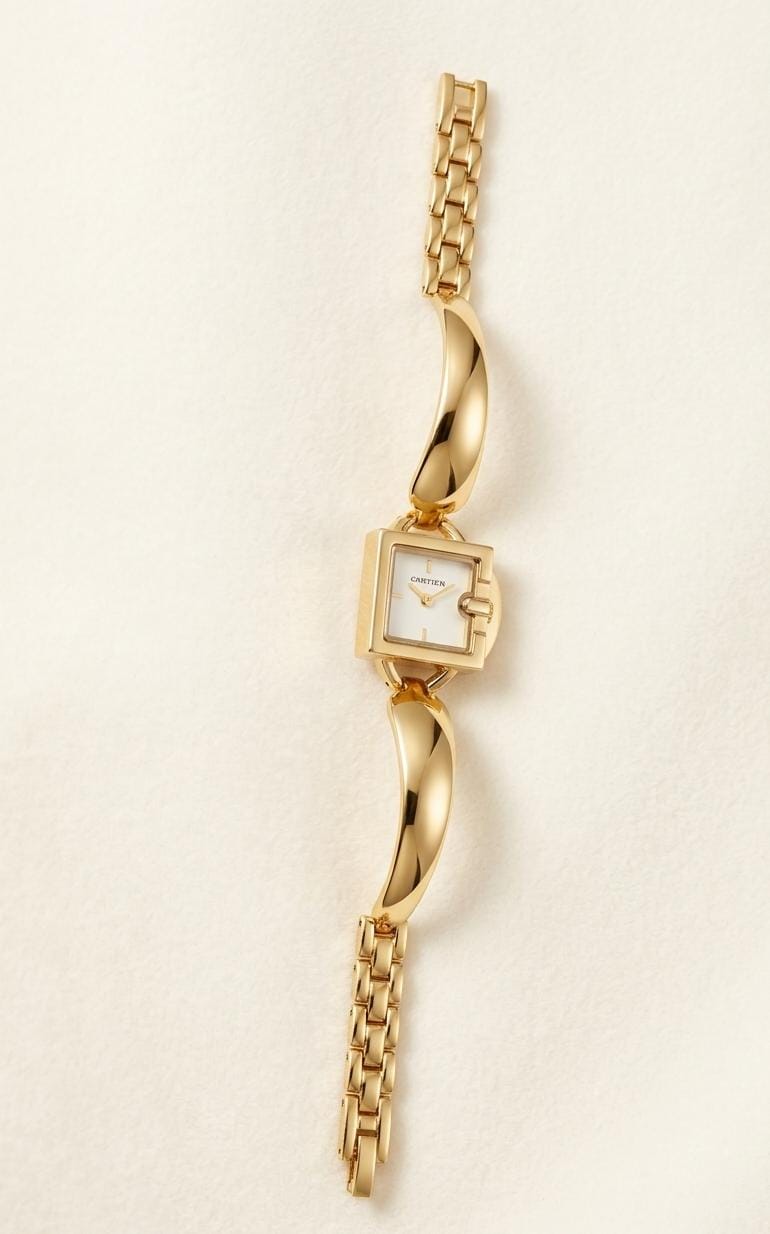 Minimalist Gold Bracelet Watch – Anti Tarnish Square Dial Jewellery Watch for Women