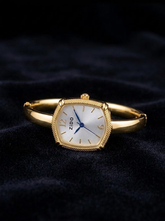 Anti-Tarnish Gold Bracelet Watch for Women – Openable Bangle Style Luxury Wrist Watch