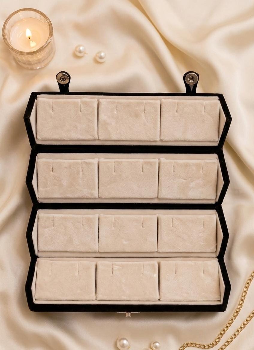 12 Pairs Designer Earrings Collection Set - with Foldable Box