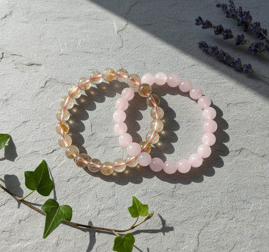 Twin Flame Combo - Citrine & Rose Quartz